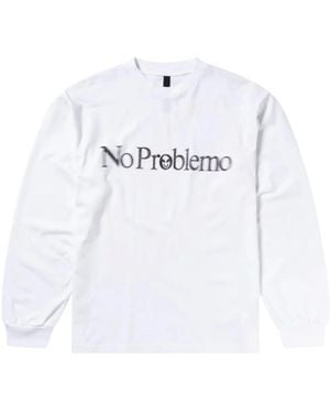 No Problemo Long Sleeve Tops - White