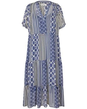 Lolly's Laundry Blaues Midi-Kleid Femininer Klassiker