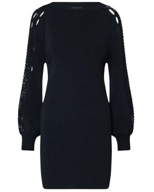 Liu Jo Kleedjes ,Zwart ,Jurk Met Geborduurde Uitsnijdingen - Blauw