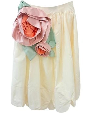 Simone Rocha Rokken ,Veelkleurig ,Polyester Pressed Rosette Petal Hem Basque Rok - Wit