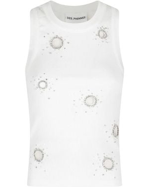Des Phemmes Sleeveless Tops - White