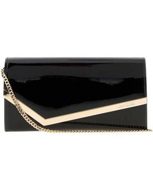 Jimmy Choo Emmie Lackleder Clutch - Schwarz