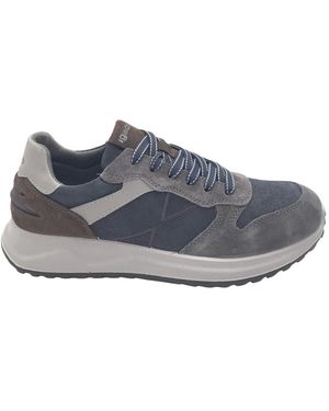 Igi&co Schoenen ,Blauw ,Leer Saronno Sneaker - Grijs