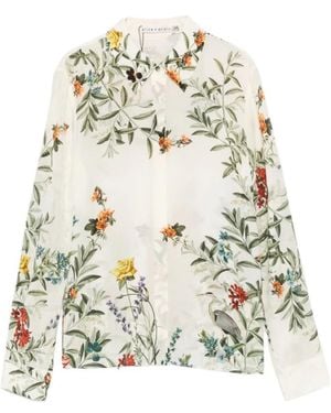 Alice + Olivia Overhemden ,Veelkleurig ,Bloemenprint Blouse Met Knopen - Wit