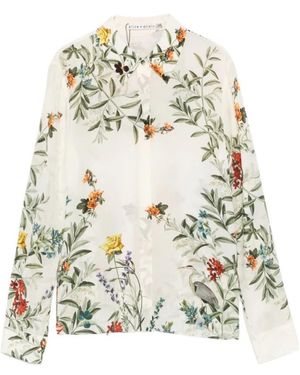 Alice + Olivia Overhemden ,Veelkleurig ,Bloemenprint Blouse Met Knopen - Wit