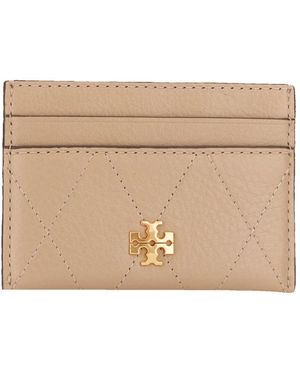 Tory Burch Charlie Quilted Card Case - Naturel