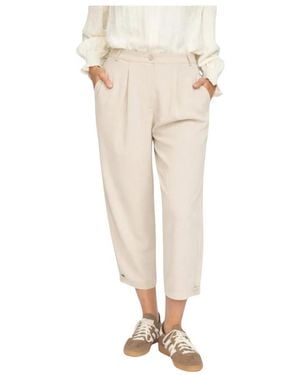 2-Biz Cropped Trousers - Natural