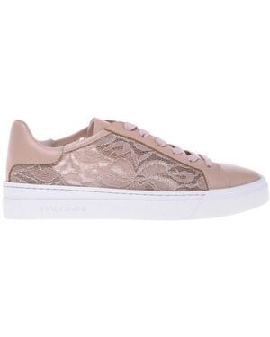 Baldinini Nude Leather And Lace Trainer - Pink