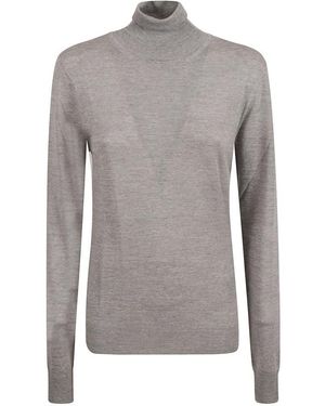 Saint Laurent Truien & Vesten ,Grijs ,Wol Cassandre Turtleneck Sweater