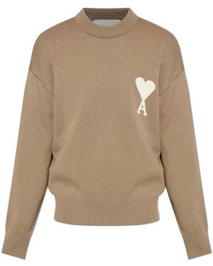 Ami Paris Logo Sweater - Natur