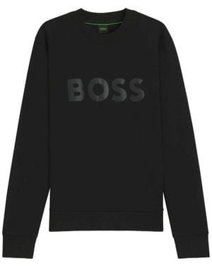 HUGO Sweatshirt Met Verhoogd Logo - Zwart