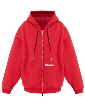 DSquared² Hoodies & Sweatvesten ,Rood ,Katoen Logo Sweatshirt