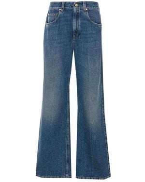 Brunello Cucinelli Jeans ,Blauw ,Katoen High-Rise Wide-Leg Jeans