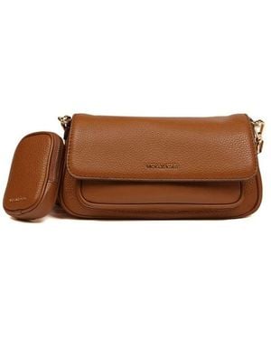 Michael Kors Jet Set Travel Small Flap Crossbody Mit Tech-Anhang - Braun