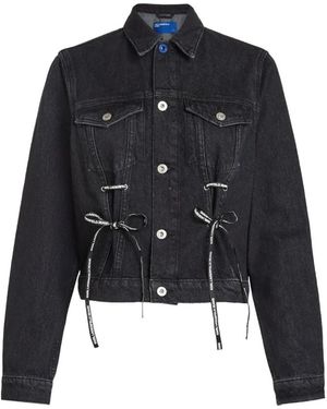 KARL LAGERFELD Jassen ,Zwart ,Denim Denim Jack Met Vetersluiting - Blauw