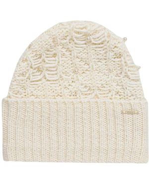 Twinset Beanie Mit Perlen - Natur