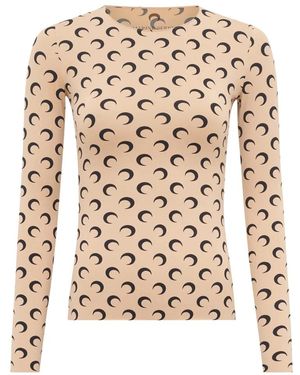 Marine Serre Long Sleeve T-Shirts - Natural