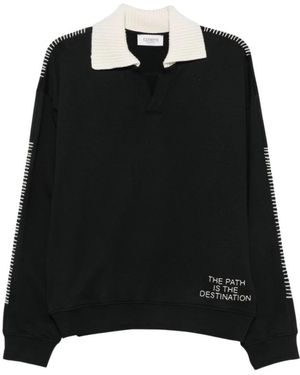 Laneus Strick-Poloshirt - Schwarz