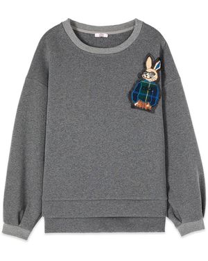 Oltre Crewneck Sweatshirt Met Patch - Grijs
