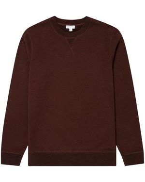 Sunspel Hoodies & Sweatvesten ,Bruin ,Katoen Loopback Sweatshirt