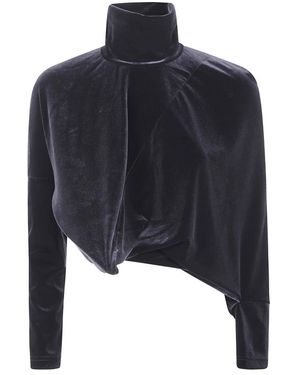 Junya Watanabe Asymmetrischer Rollkragenpullover - Blau