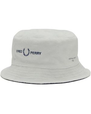 Fred Perry Accessoires ,Wit ,Micro Piquet Isser Hoed - Grijs