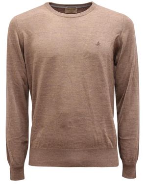 Brooksfield Round-Neck Knitwear - Brown