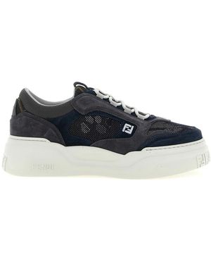 Fendi Schoenen ,Veelkleurig ,Katoen Force Sneakers - Blauw