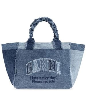 Ganni Tote Bags - Blue
