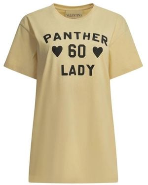 Valentino Tops ,Katoen Panther 60 Lady T-Shirt - Geel