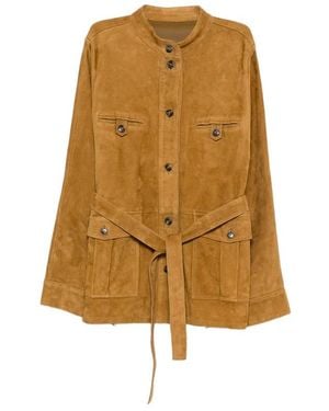 Yves Salomon Leather Jackets - Marrone