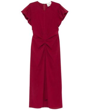 Isabel Marant Kleedjes ,Rood ,Midi Jurk Met Draping