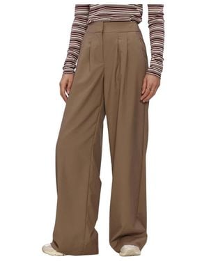 Harper & Yve Broeken ,Bruin ,Polyester Sadie-Pa Wijde Broek