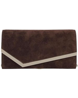 Jimmy Choo Emmie Wildleder-Clutch - Braun