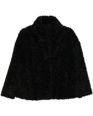 Herno Jassen ,Zwart ,Polyester Teddy Shearling-Effect Jas