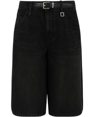WOOYOUNGMI Tin Gewassen Riem Denim Shorts - Zwart