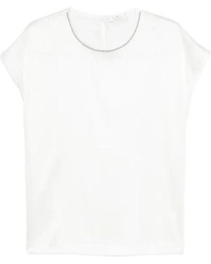 Panicale Overhemden ,Wit ,Beaded Silk Top