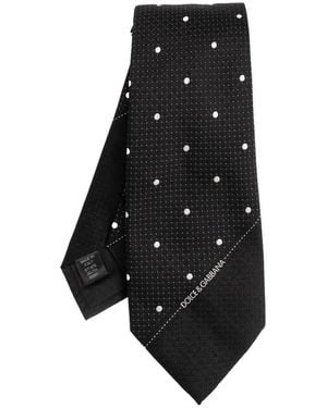 Dolce & Gabbana Accessoires ,Zwart ,Zijden Stropdas