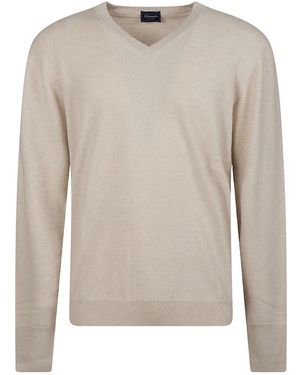 Drumohr Kaschmir-Pullover Mit V-Ausschnitt - Grau
