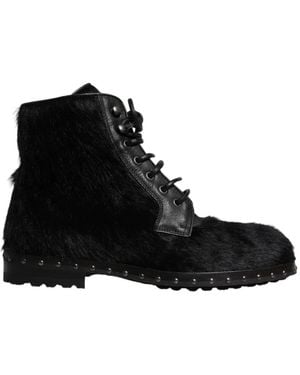 Dolce & Gabbana Lace-Up Boots - Nero
