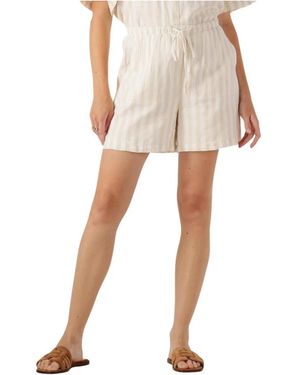 SELECTED Korte Broeken Gestreepte String Shorts Voor Vrouwen - Naturel