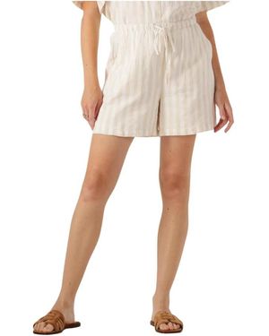 SELECTED Korte Broeken Gestreepte String Shorts Voor Vrouwen - Naturel