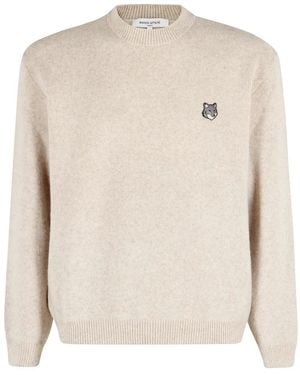 Maison Kitsuné Round-Neck Knitwear - White