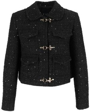 Fay Giacca Bott. Mezza Sfera +3 Ganci - Zwart