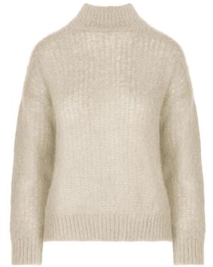 Bomboogie Maglia tricot misto mohair - Bianco