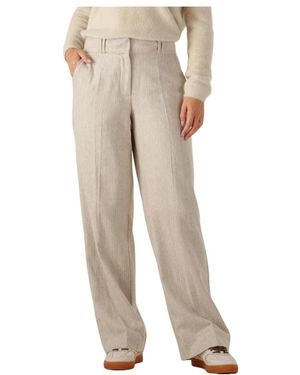 Simplee Broeken ,Wol Wollen Pantalon Voor - Naturel