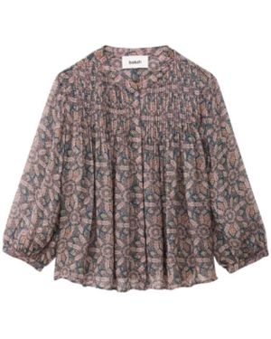 Ba&sh Overhemden ,Blauw ,Box-Volume Blouse - Bruin