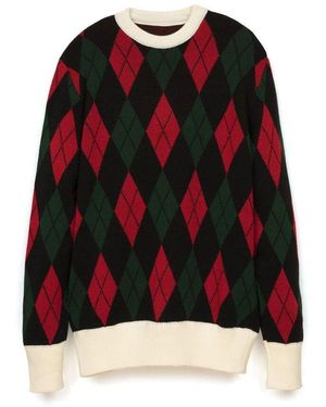 LC23 Italienischer designer argyle pullover - Rot