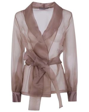 D.exterior Jassen ,Bruin ,Leer Double-Breasted Kimono Jacket