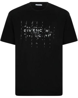 Givenchy Tops ,Zwart ,Katoen Logo Print Regular-Fit T-Shirt